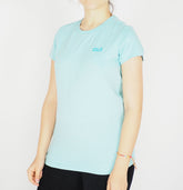 Womens Jack Wolfskin Essential T-Shirt 1805792 Aqua Short Sleeved Top